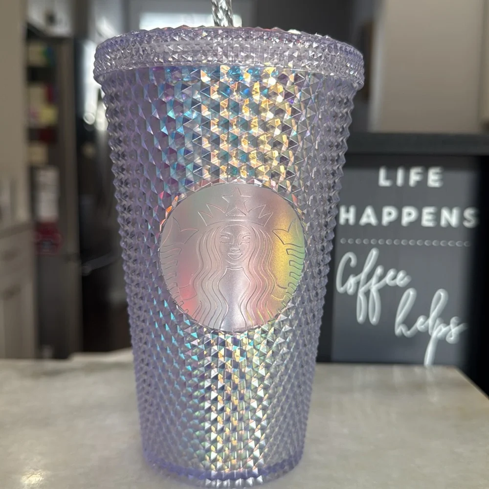 Starbucks Reusable Cold Cup 16 oz Iridescent Bling NWT